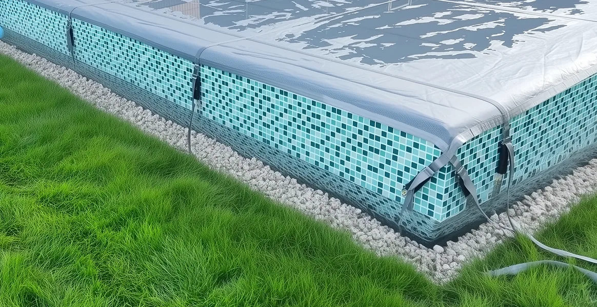 Покрывало для бассейна под снегом — защита зимой в Чебоксарах